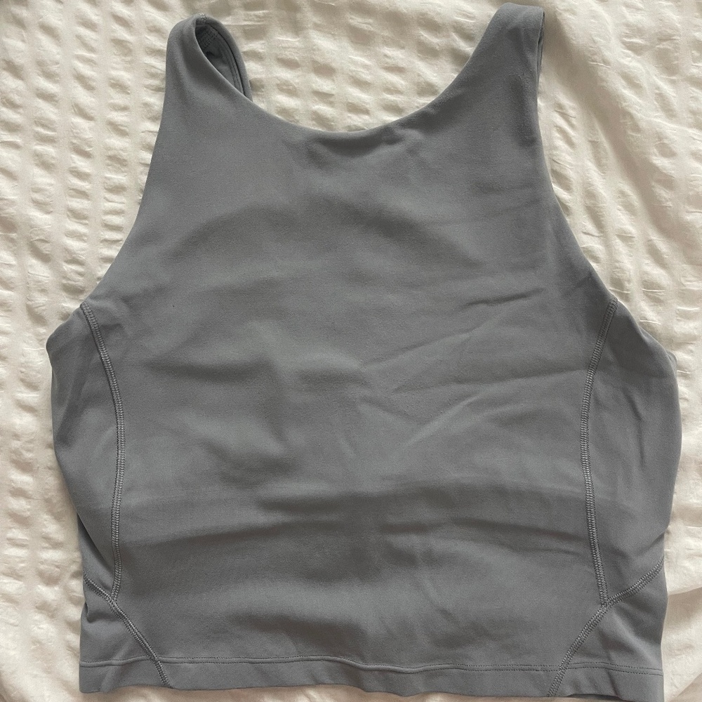 Lululemon Align tank high neck silver blue 6